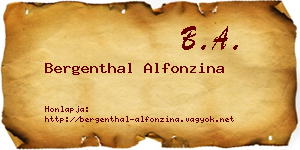 Bergenthal Alfonzina névjegykártya